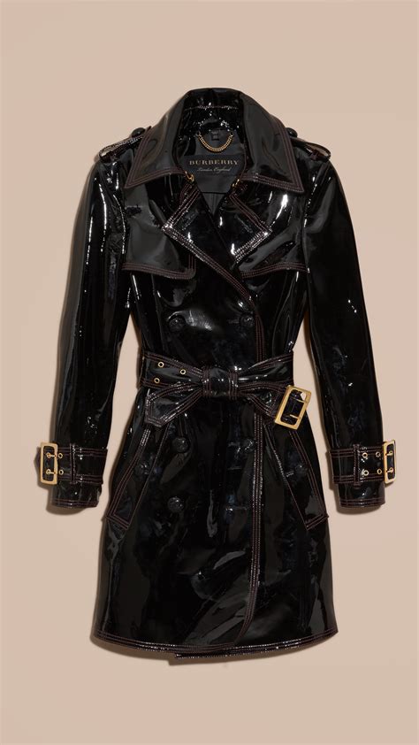 burberry patent leather sleeve trench coat|burberry patent leather trench coat.